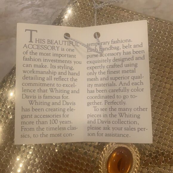 Whiting & Davis Gold Metallic Evening Bag - Picture 5 of 9